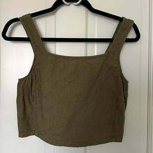 Lou & Grey Linen Crop Tank Top, size XS